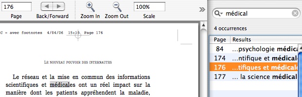 Recherche dans le livre pdf